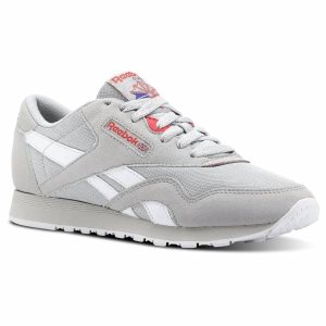 Reebok Classic Nylon Turnschuhe Damen - Grau/Rosa - DE 672-SYB